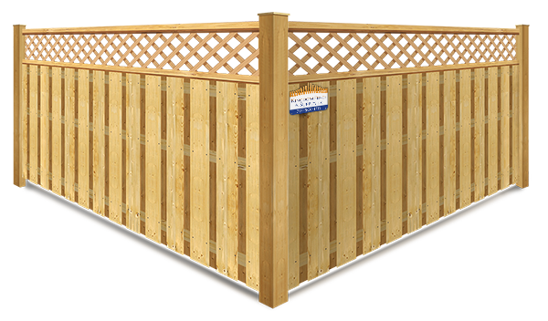 Shadowbox Wood Fence With Lattice Top in Lancaster County, Pennsylvania