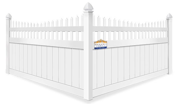 Vinyl Picket Fence With Post Caps in Lancaster County PA, Pennsylvania