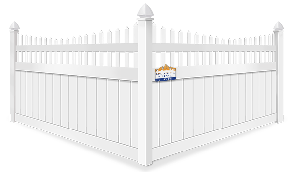 Vinyl Picket Fence With Post Caps in York PA, Pennsylvania