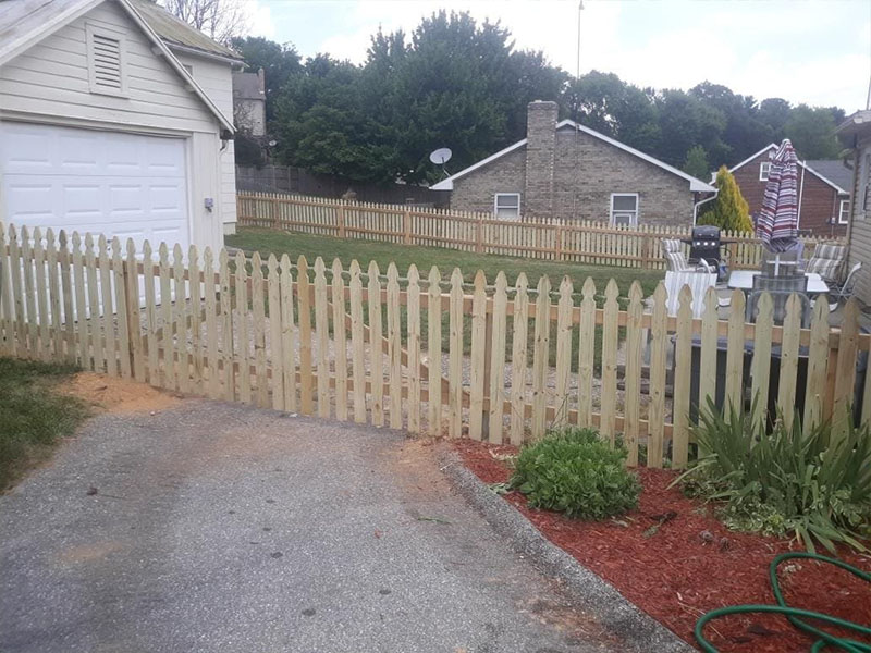 Baltimore County MD picket wood fence